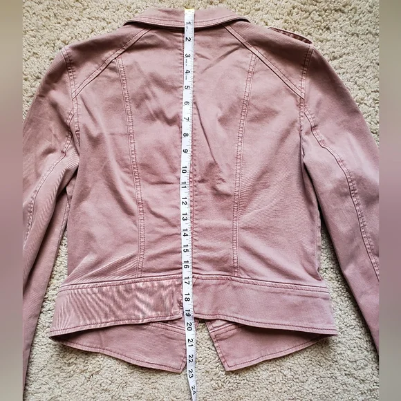 White House Black Market Petite washed denim rose twill jacket - Picture 7 of 13